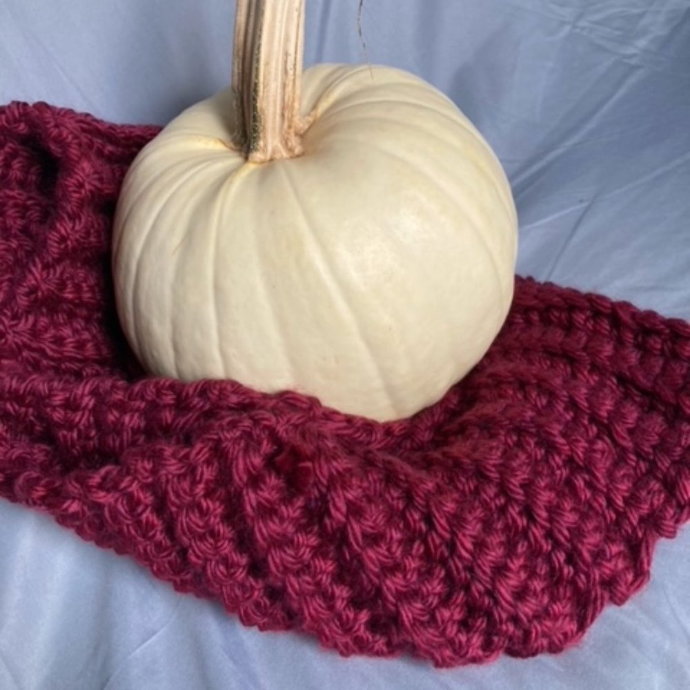 Wine Red Ribbed Scarf - Picture 3 of 3